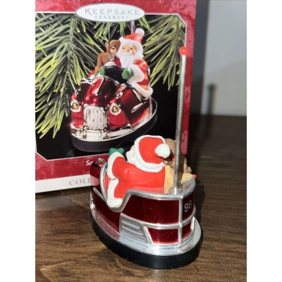 1998 Hallmark Keepsake Ornament Santa's Bumper Car Here Comes Santa 20th/Series - Picture 5 of 7